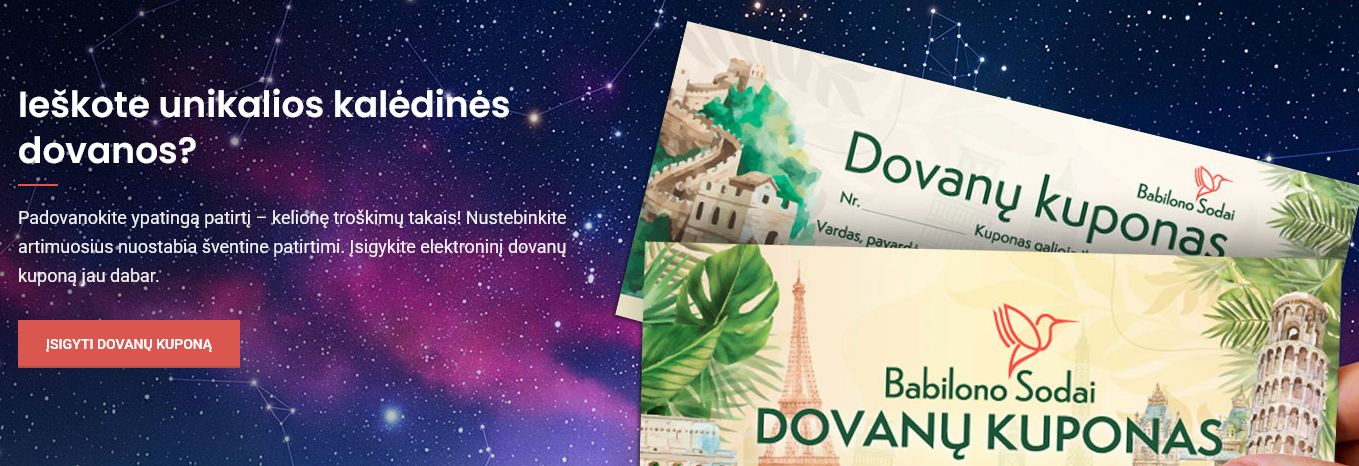 Babilono sodai dovanų kuponas