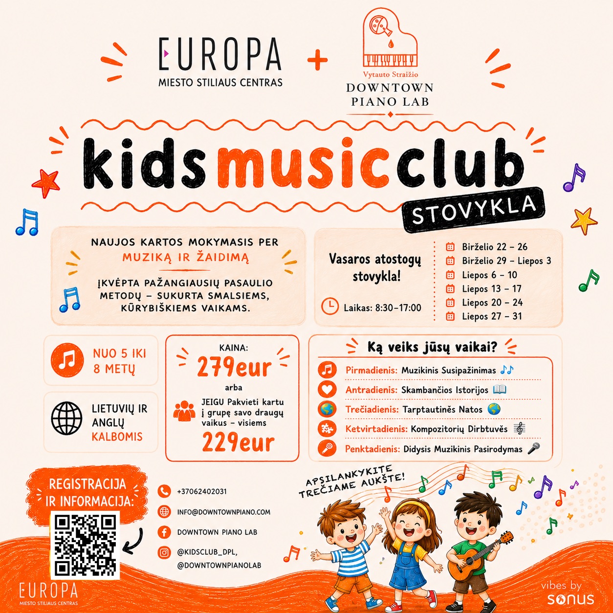 Kids music club stovykla